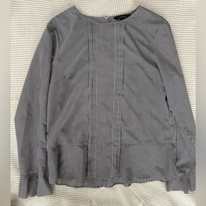 Striped Banana Republic Blouse, Ruffle Wrist